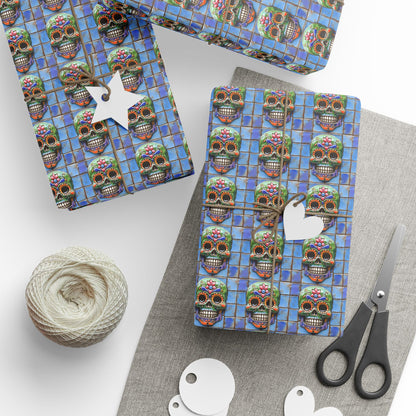 Wrapping Papers Day of the Dead Dia de Los Muertos - Sugar Skull Festive, Celebration Gift, 011