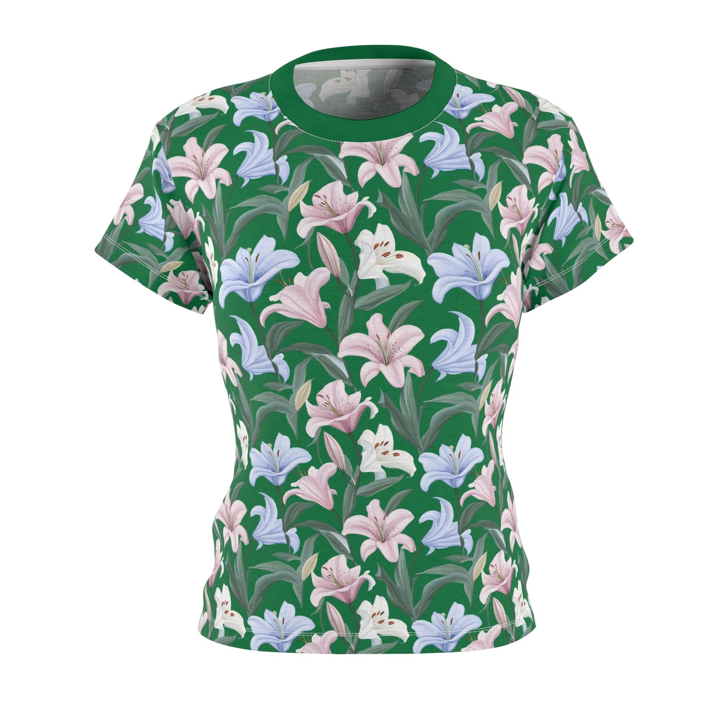 Women's Cut & Sew Tee - Flower Floret Print - Green