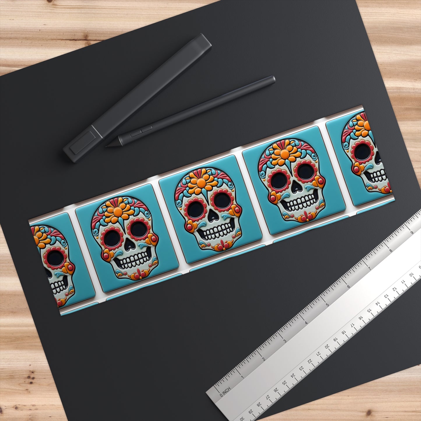 Sugar Skull Bumper Stickers 006, Day of the Dead Dia de Los Muertos, Halloween Decor - Car Decals, Laptop Stickers