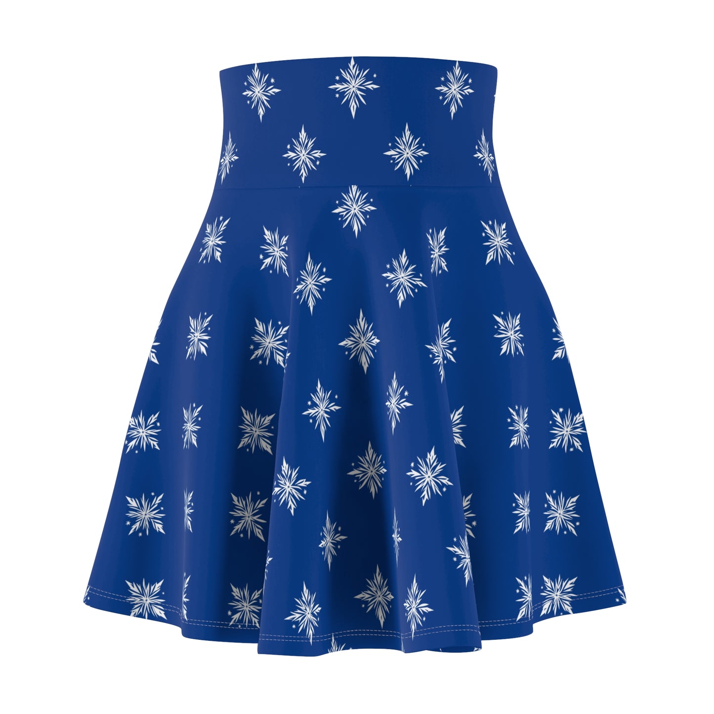 Women's Skater Skirt Geometric Snowflake Dark Blue