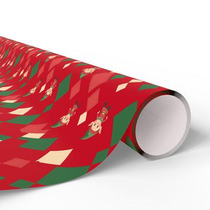 Wrapping Papers Christmas Elves Dance Red