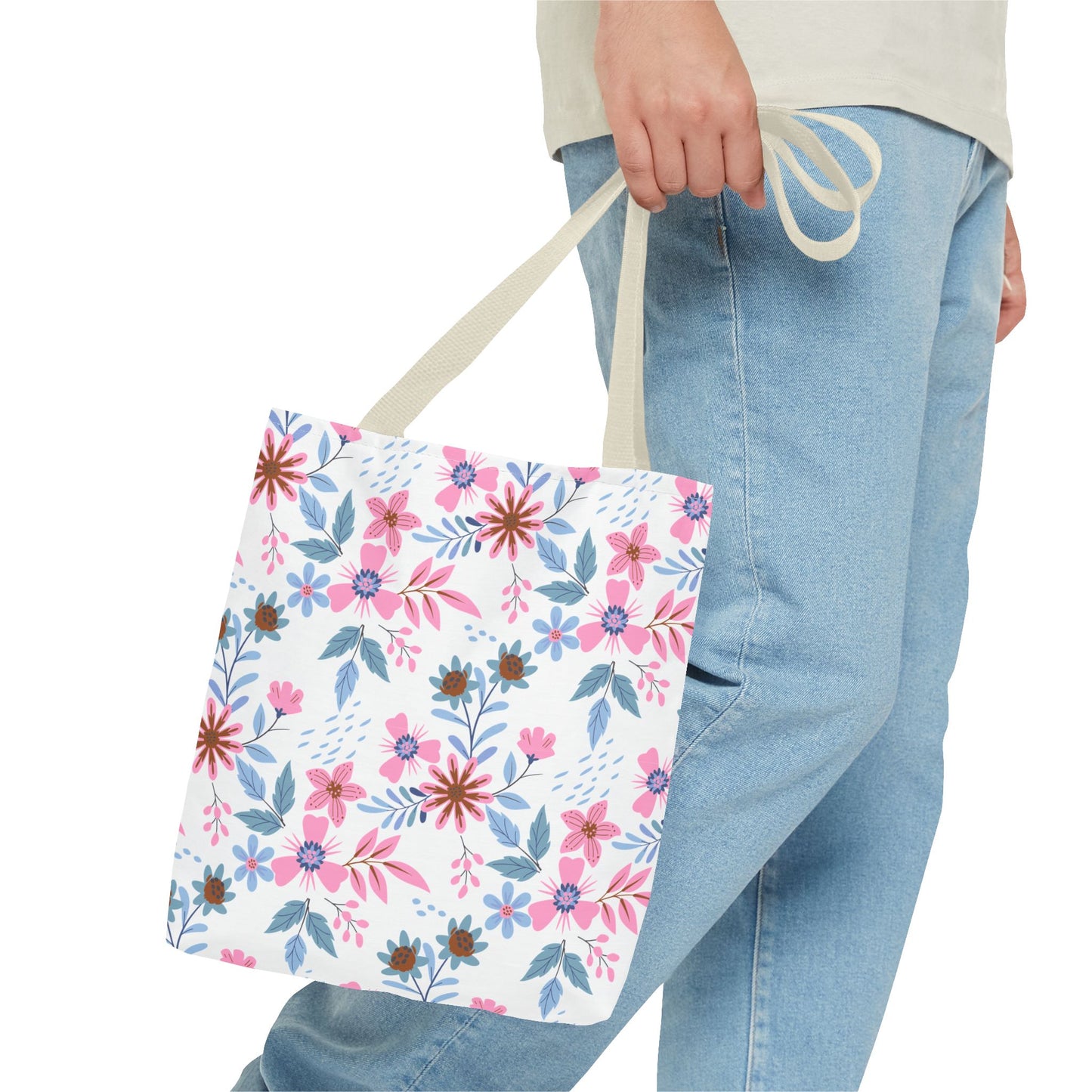 Tote Bag - Floral - White