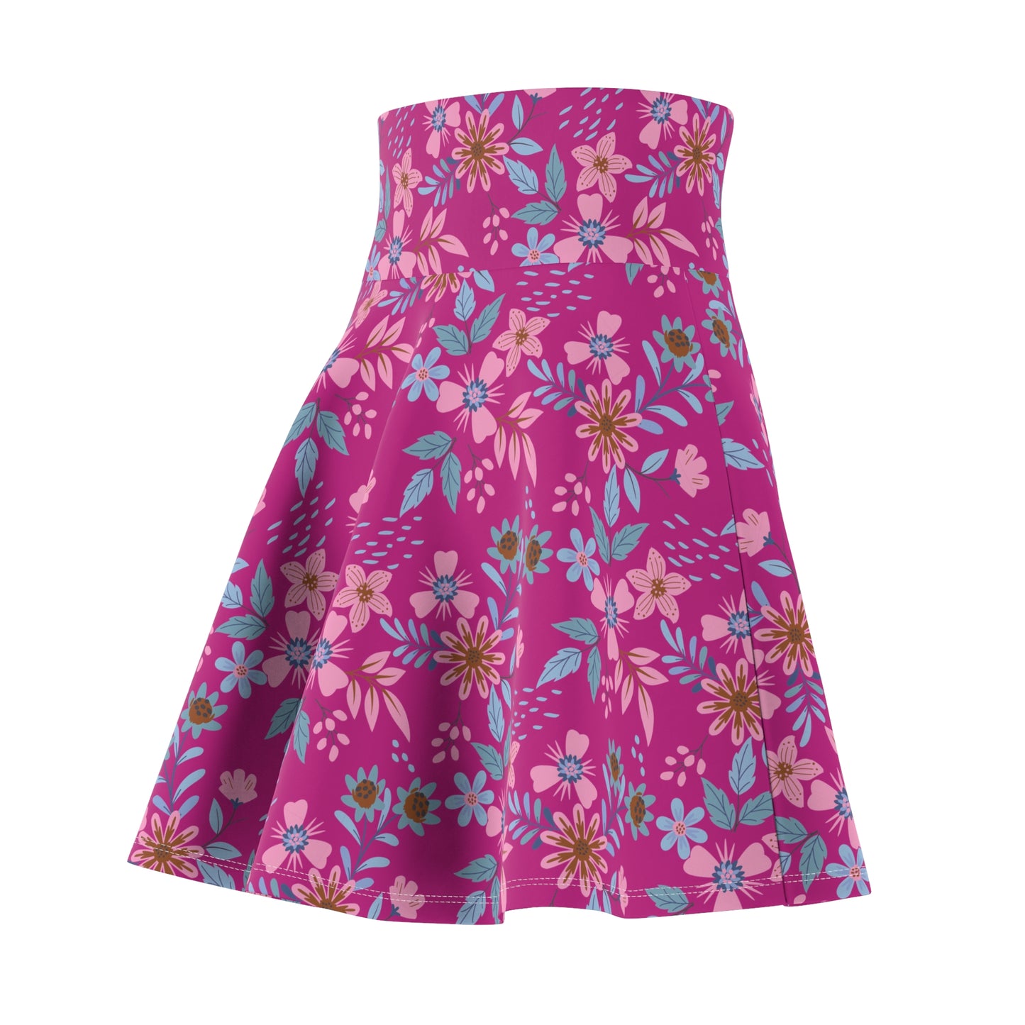 Women's Skater Skirt - Floral - Pink