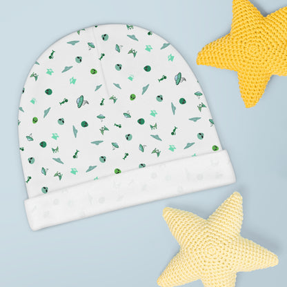 White-UFO Aliens - Baby Beanie