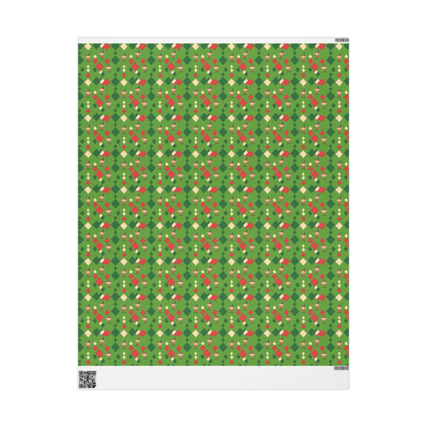 Wrapping Papers Christmas Elves Dance Green