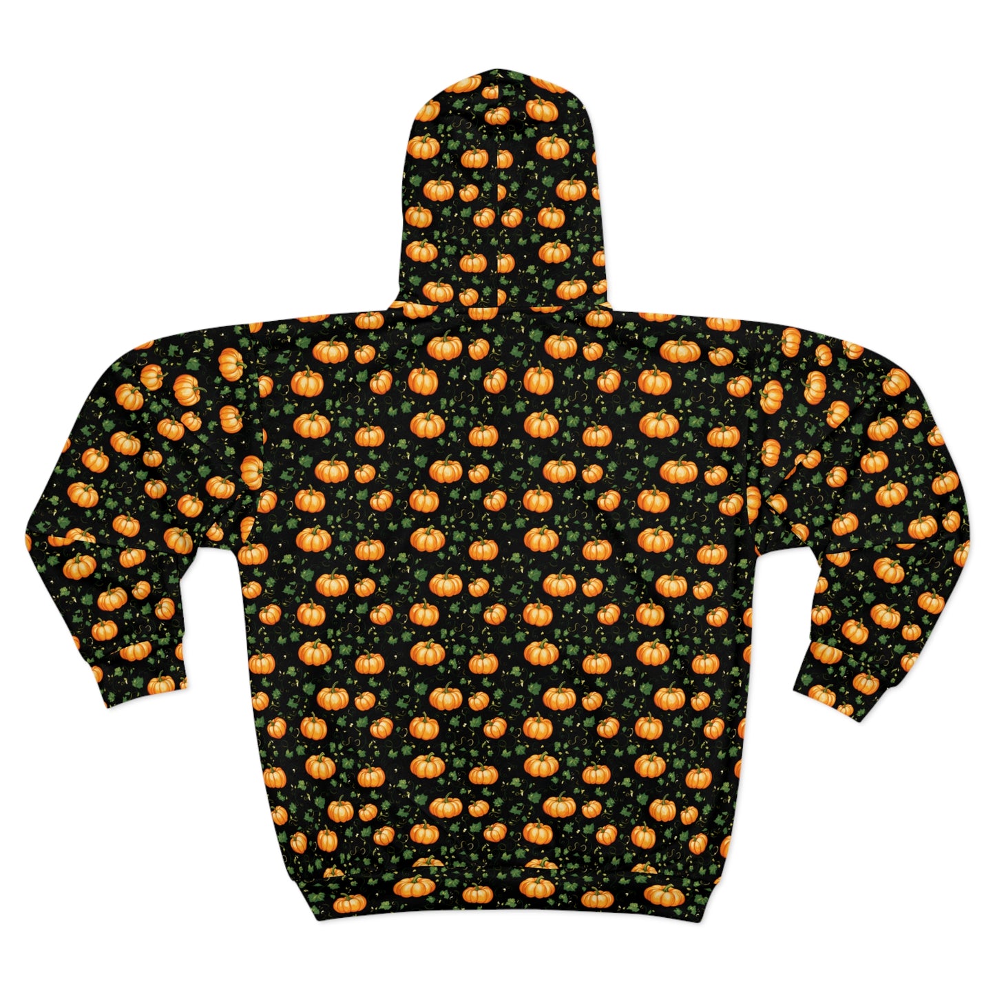 Unisex Zip Hoodie Fall Pumpkin with Vines