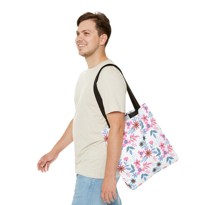 Tote Bag - Floral - White