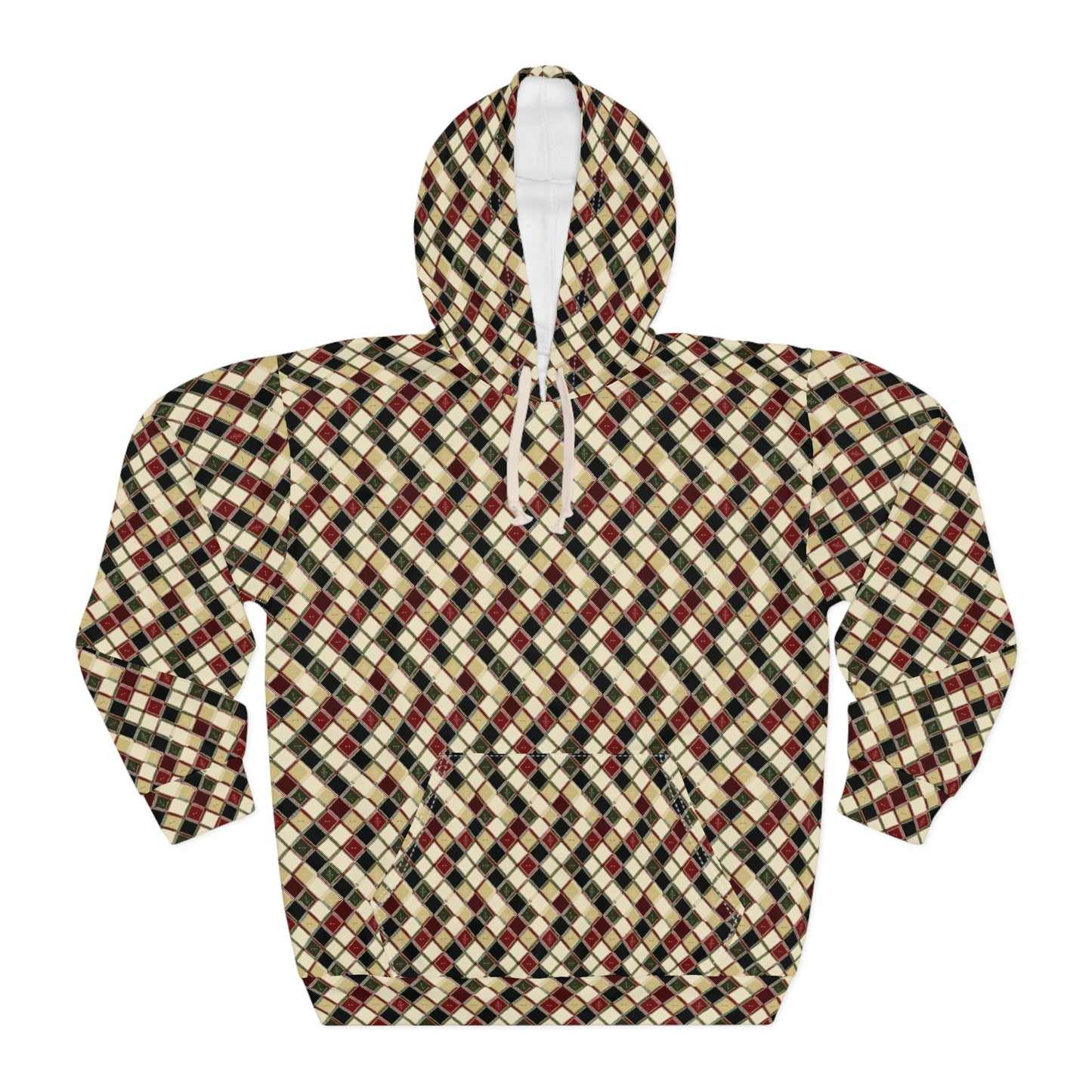 Unisex Pullover Hoodie Argyle 0002