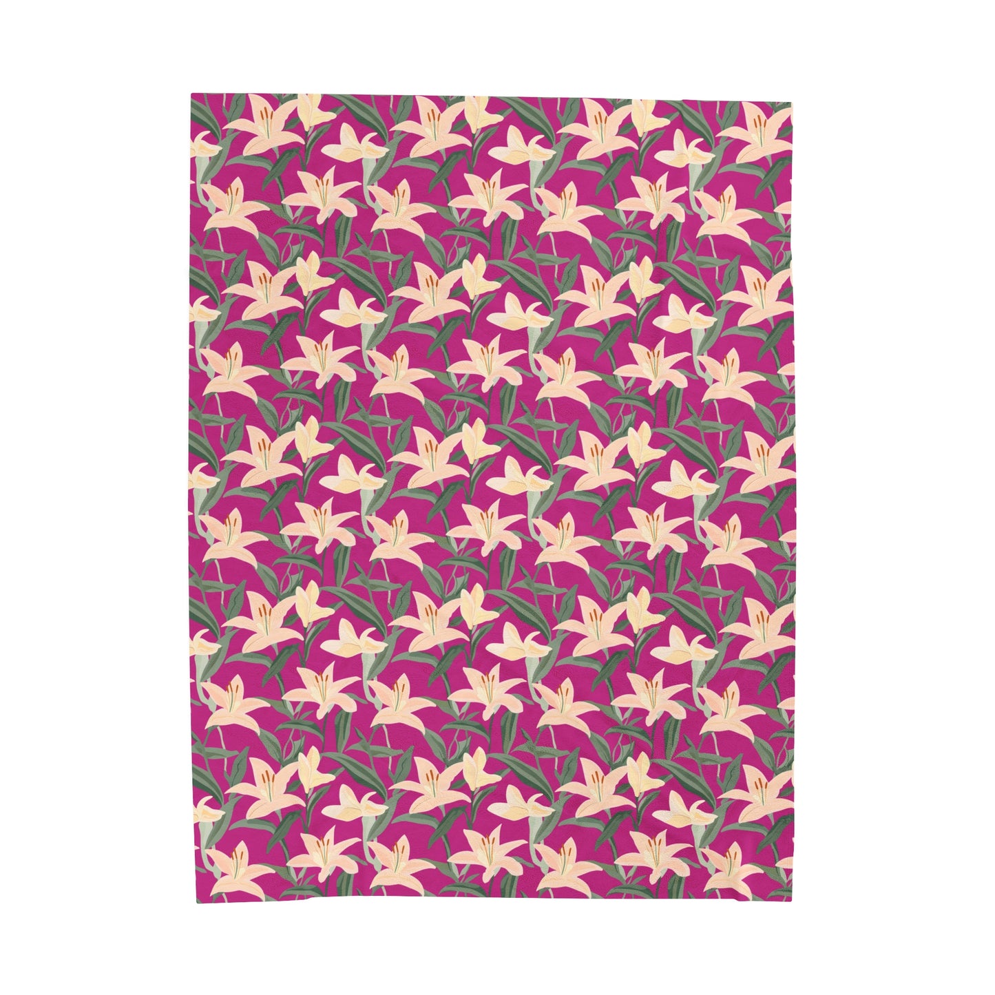 Velveteen Plush Blanket - Flower Blossum - Pink