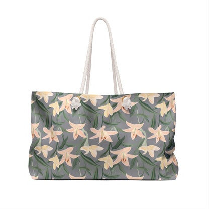 Weekender Bag - Flower Blossum - Grey