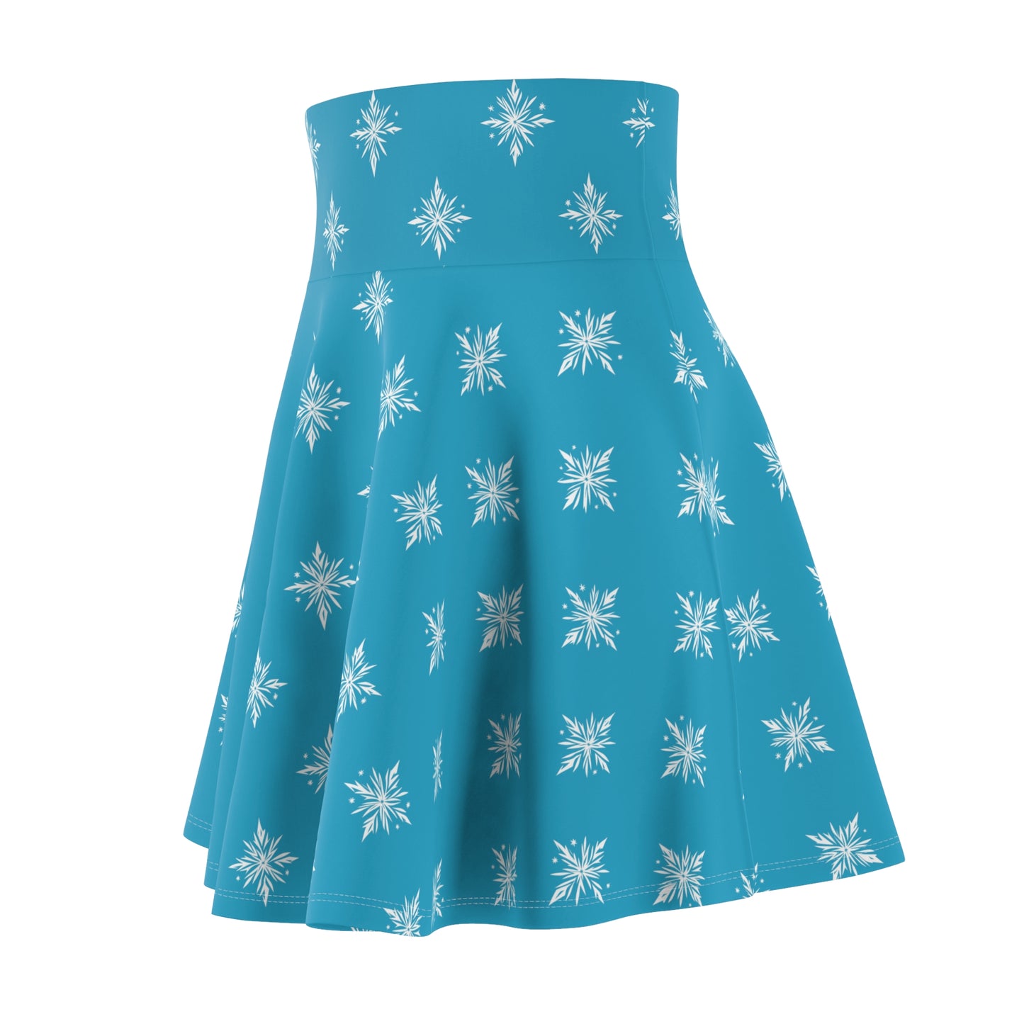 Women's Skater Skirt Geometric Snowflake Turquoise