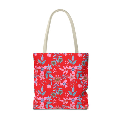 Tote Bag - Floral - Red