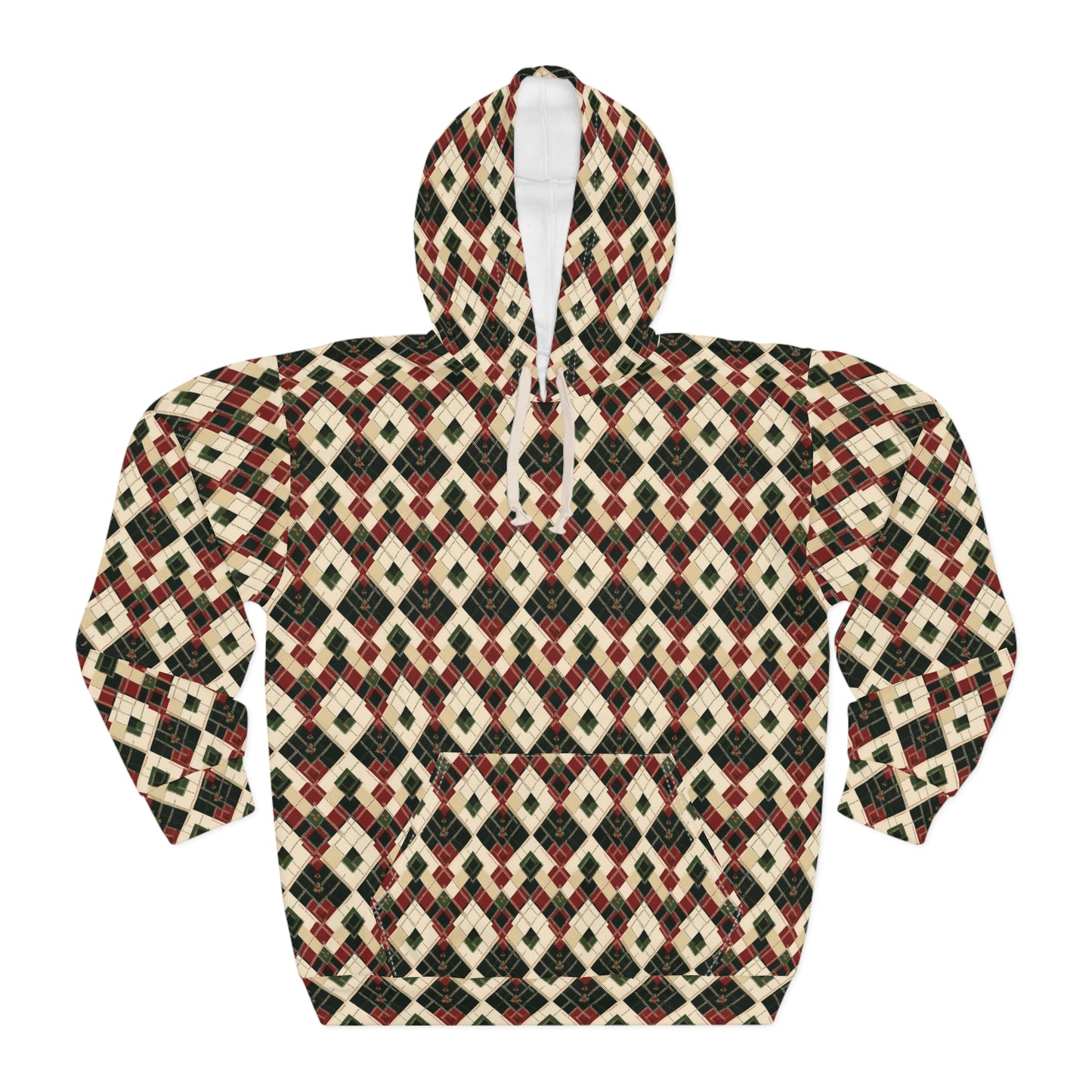 Unisex Pullover Hoodie Argyle 0001