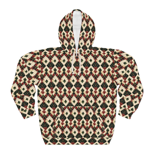 Unisex Pullover Hoodie Argyle 0001