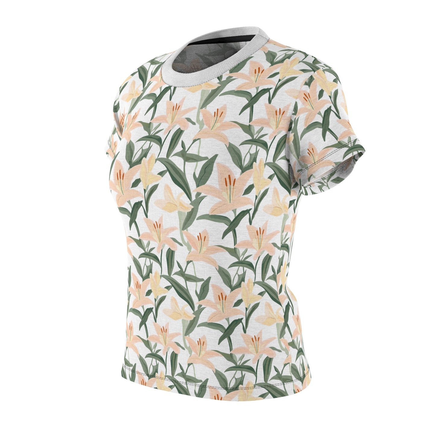 Women's Cut & Sew Tee - Flower Floret Print - White