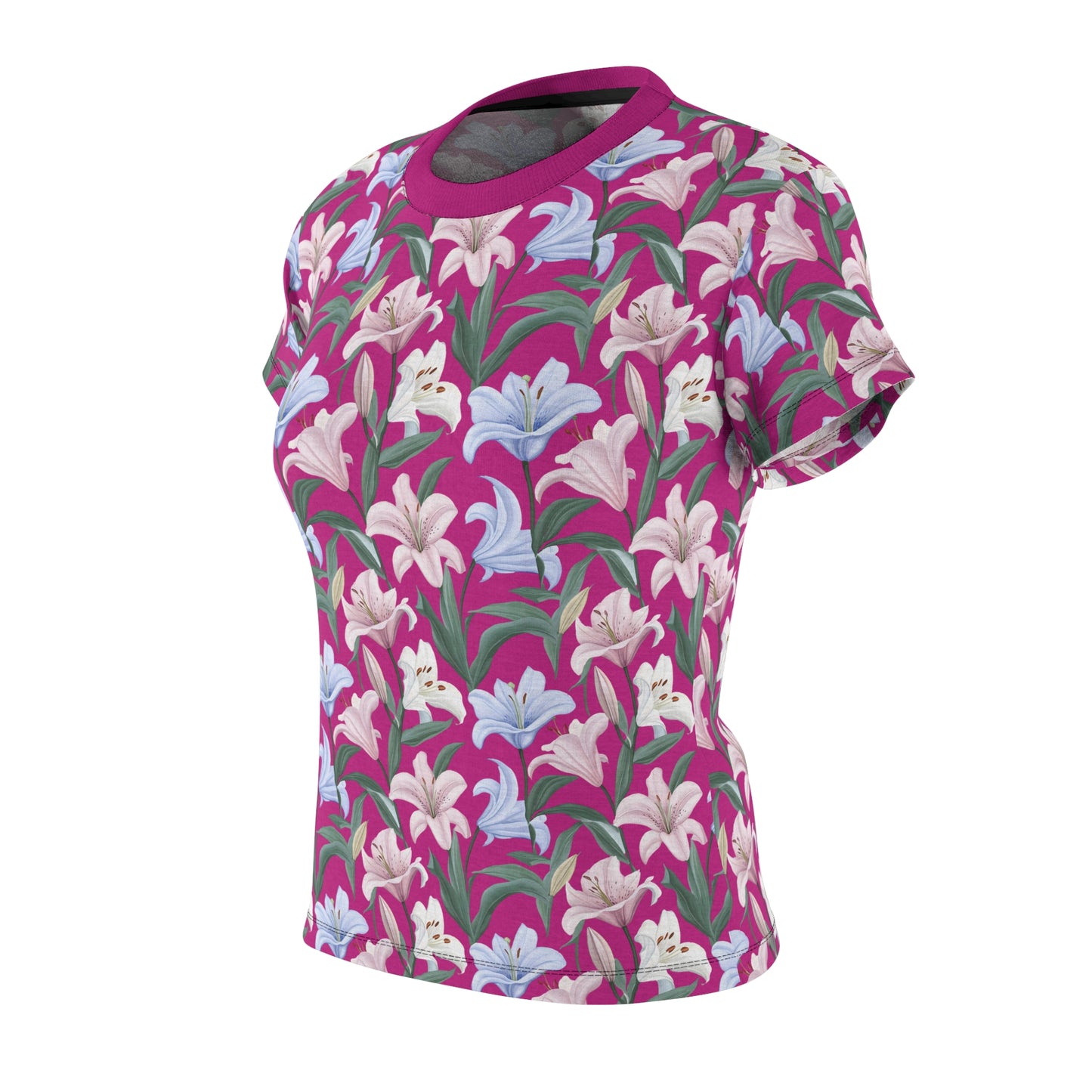 Women's Cut & Sew Tee - Flower Floret Print - Pink