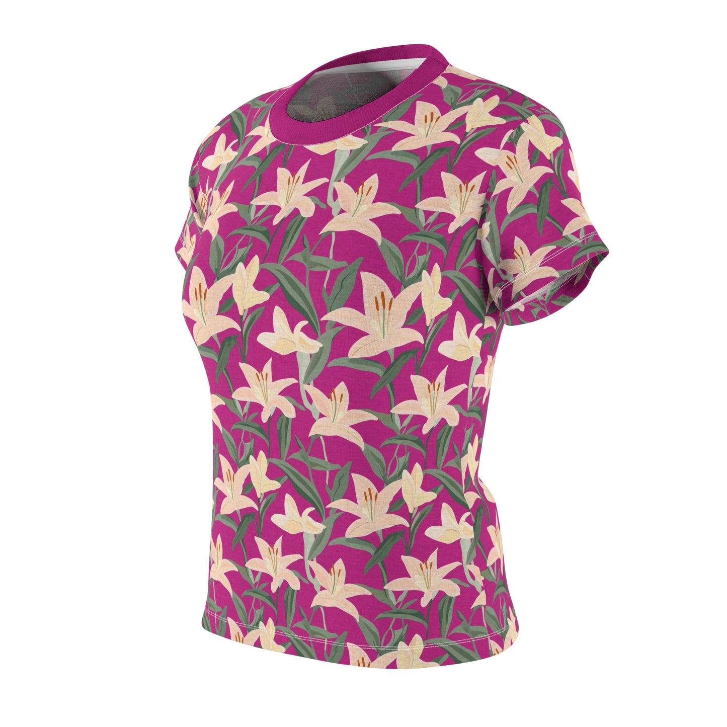 Women's Cut & Sew Tee - Flower Floret Print - Pink