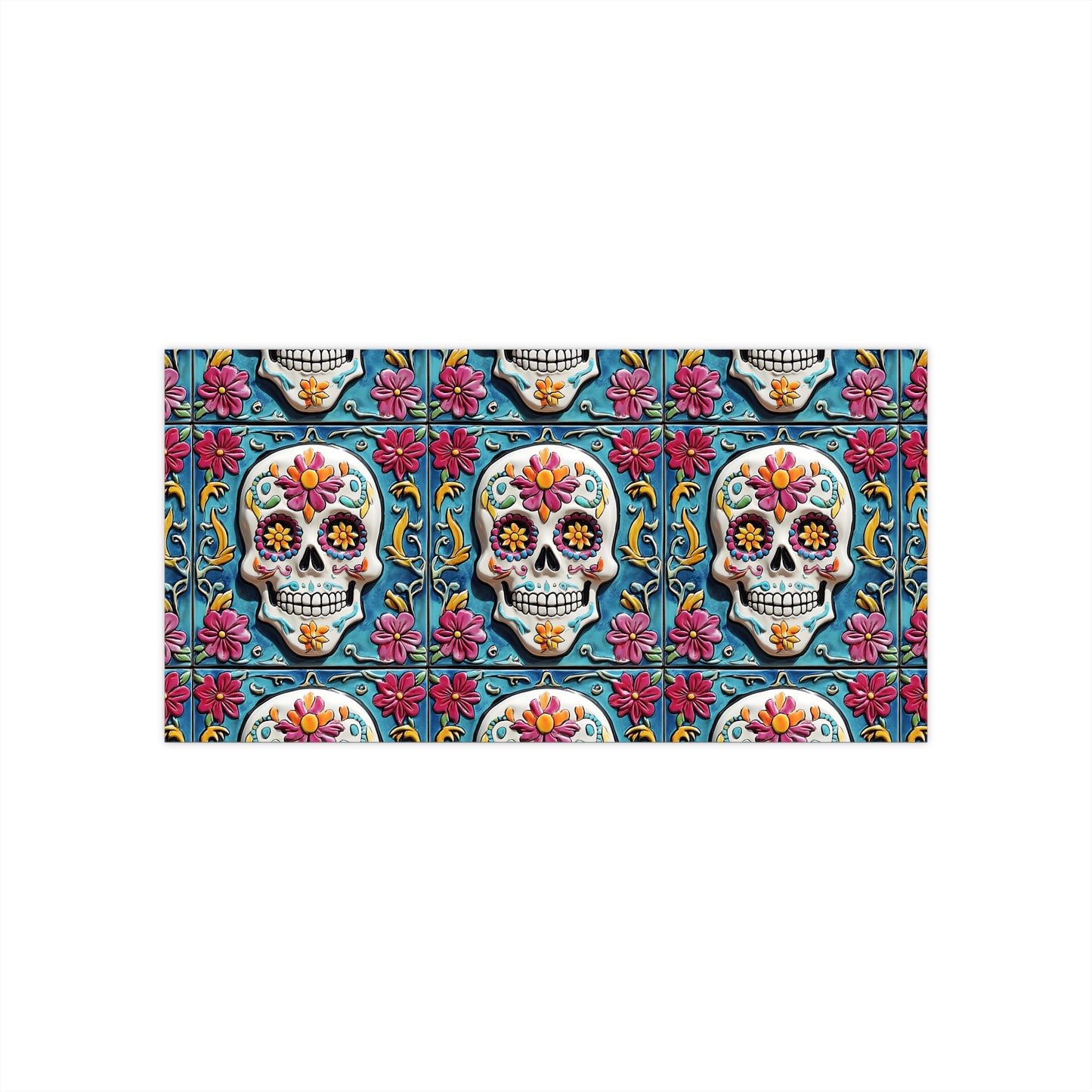 Sugar Skull Bumper Stickers 001, Day of the Dead Dia de Los Muertos, Halloween Decor - Car Decals, Laptop Stickers, Mexican