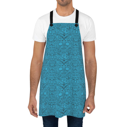 Sugar Skull Apron 02 - Day of the Dead Dia de Los Muertos Kitchen Cooking Chef Gift, Halloween Costume, Mexican Fiesta, Skull Lover, Gothic