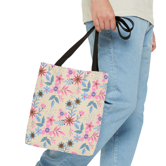 Tote Bag - Floral - Beige