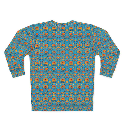 Unisex Sweatshirt Day of the Dead Dia de Los Muertos Sugar Skull Turquoise