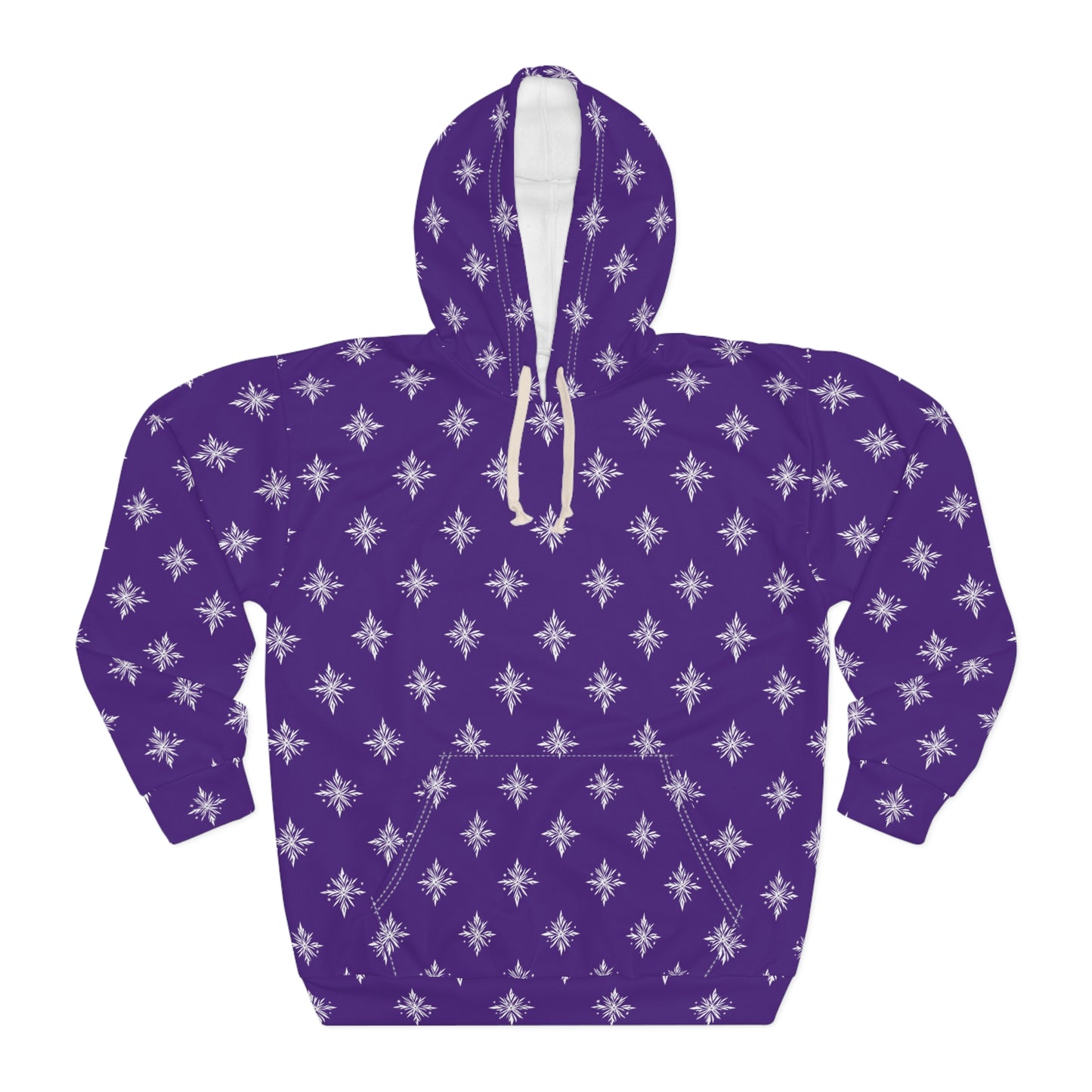 Unisex Pullover Hoodie Geometric Snowflake 002 Purple