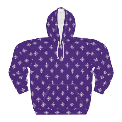 Unisex Pullover Hoodie Geometric Snowflake 002 Purple