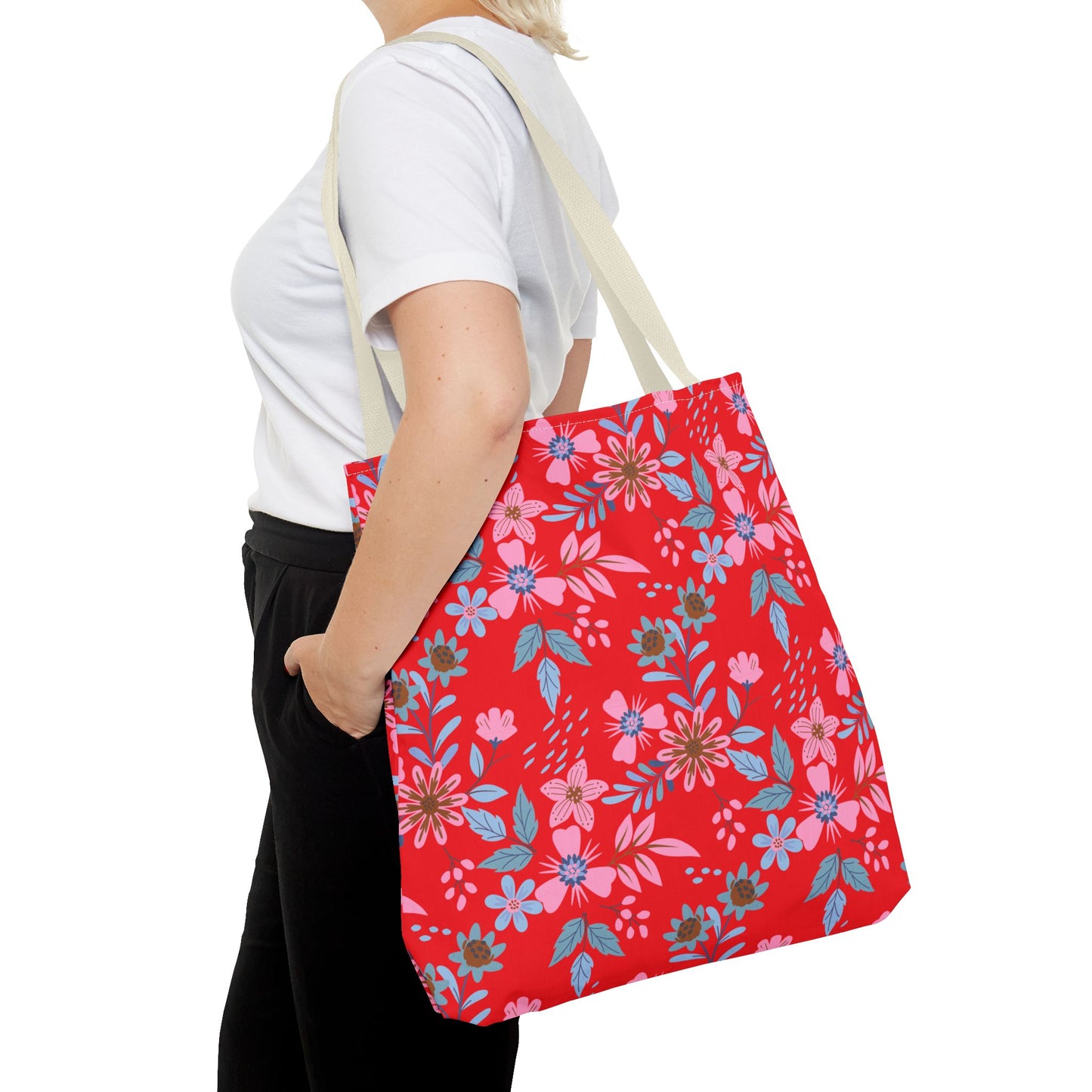 Tote Bag - Floral - Red