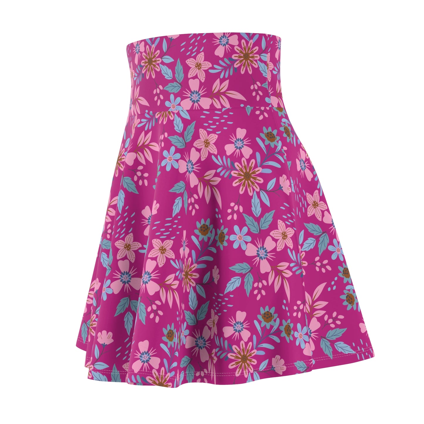 Women's Skater Skirt - Floral - Pink