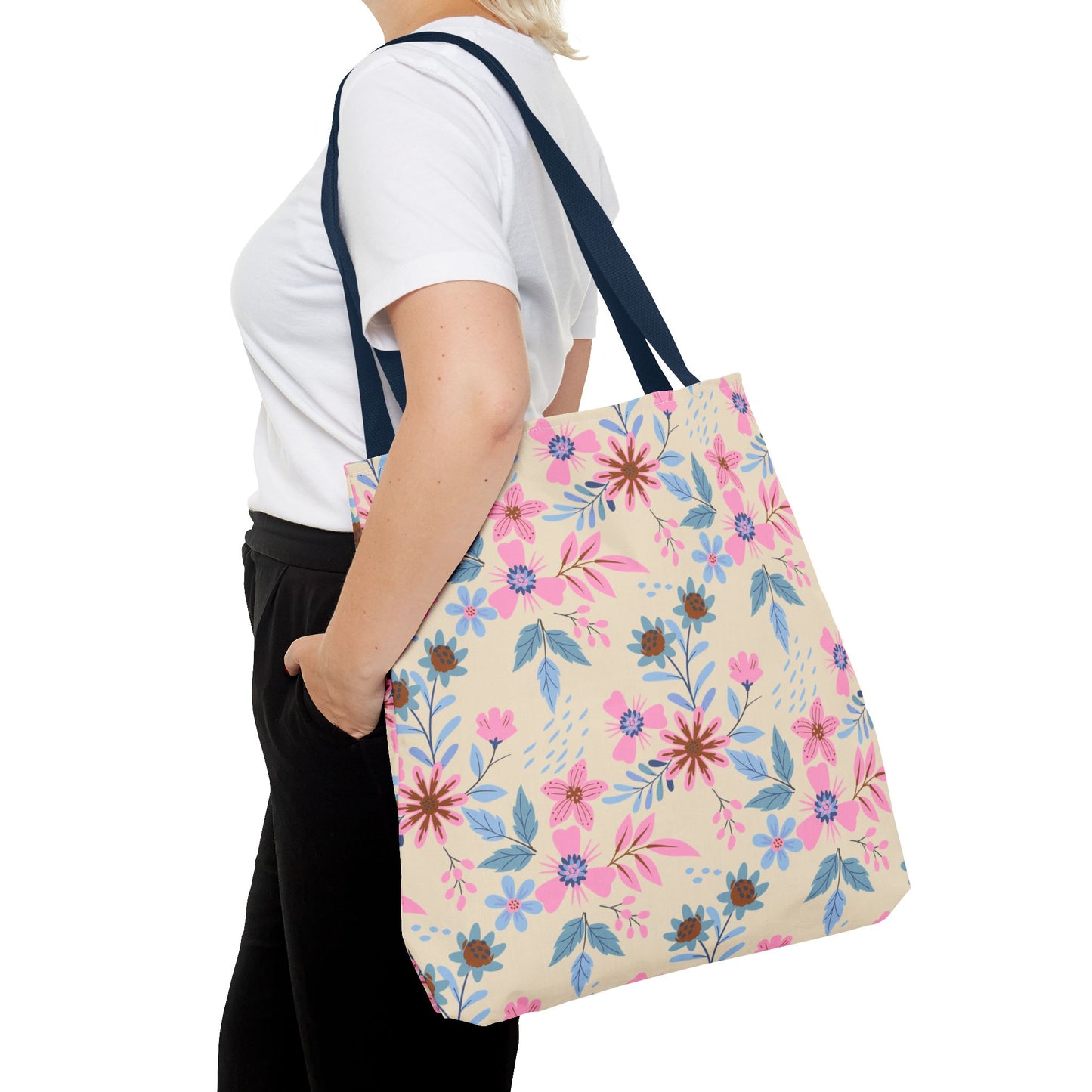 Tote Bag - Floral - Beige