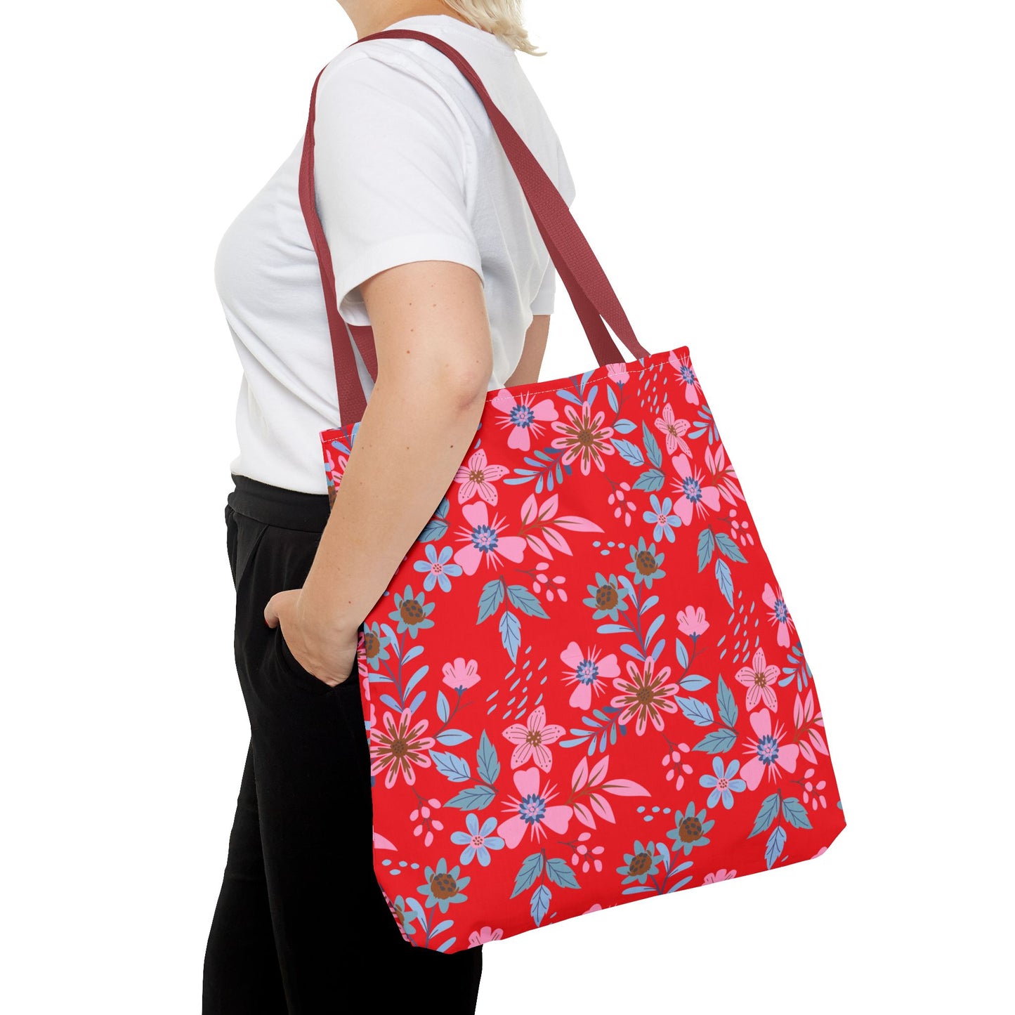 Tote Bag - Floral - Red