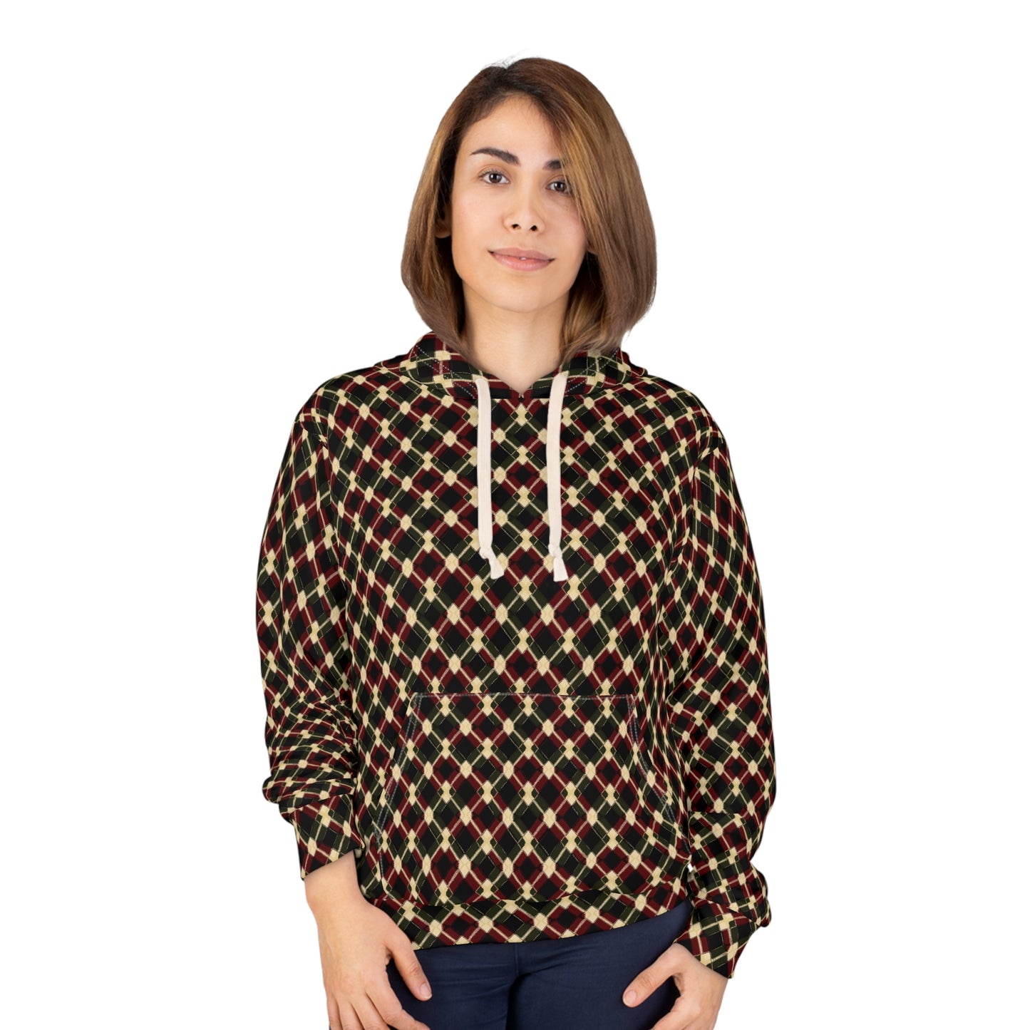 Unisex Pullover Hoodie Argyle 0004