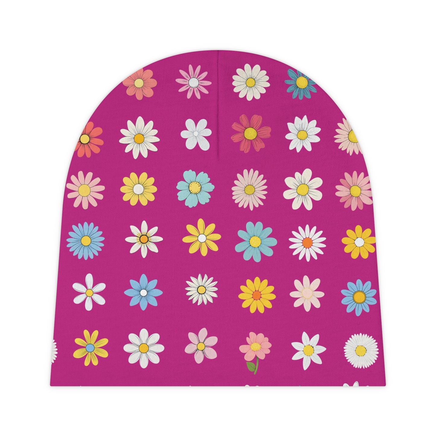 Baby Beanie - Daisys - Pink