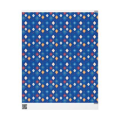 Wrapping Papers Christmas Diamond Stars Blue