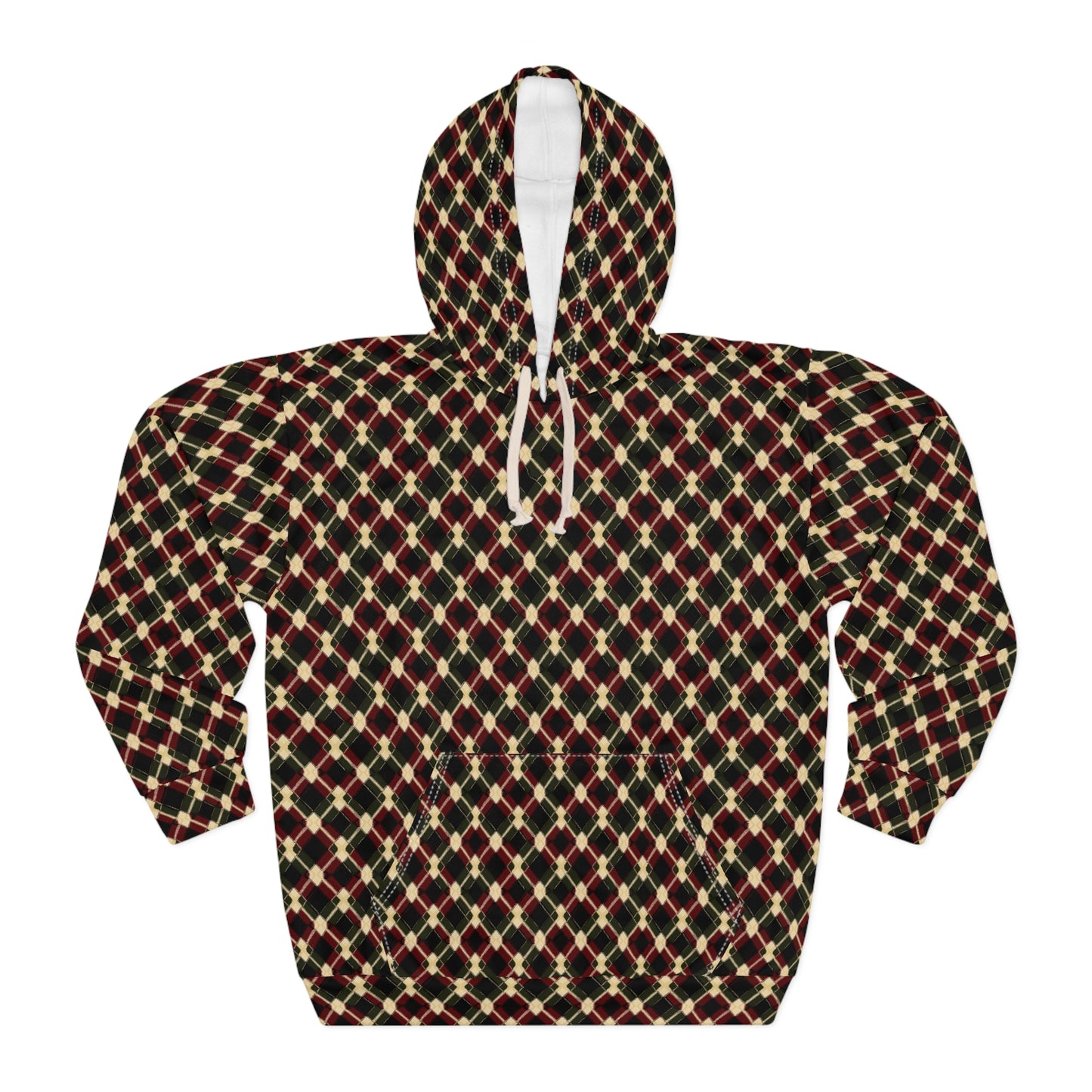 Unisex Pullover Hoodie Argyle 0004