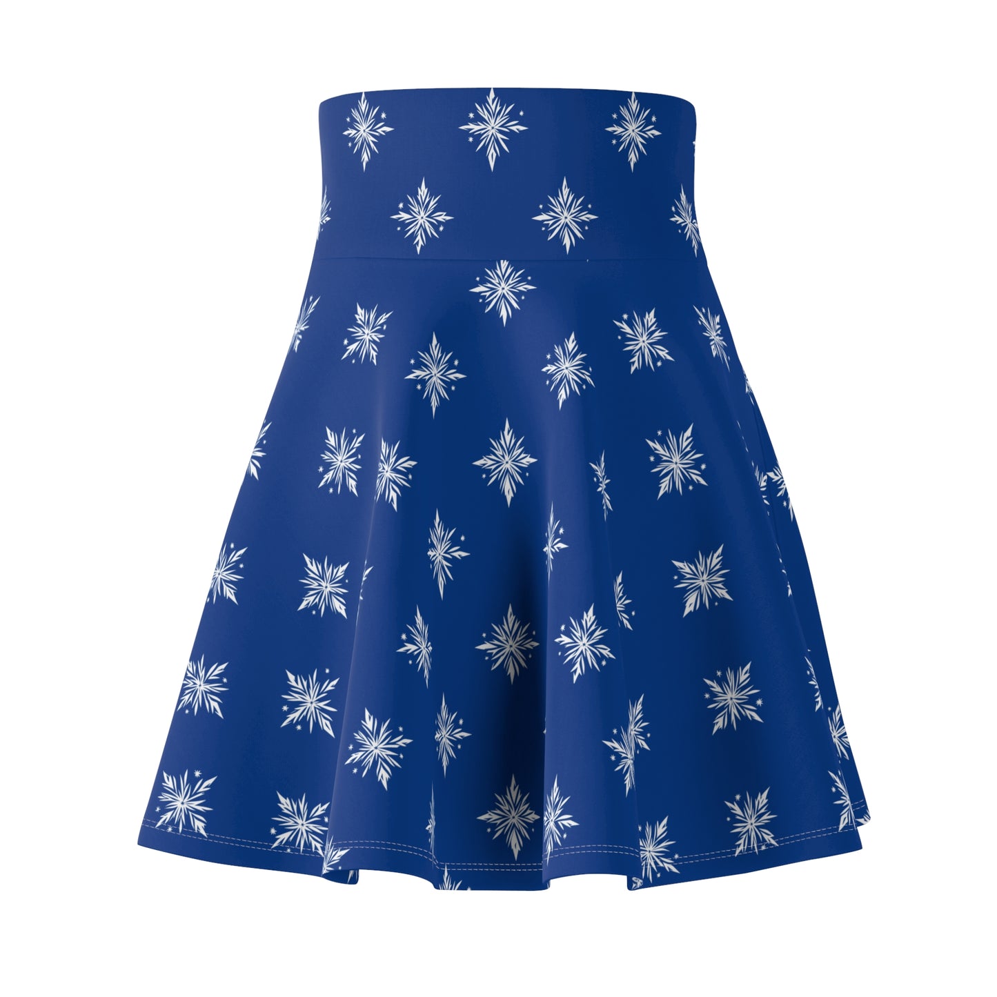 Women's Skater Skirt Geometric Snowflake Dark Blue