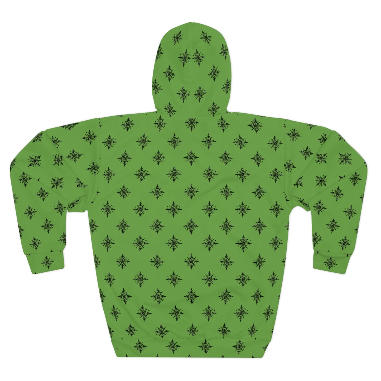 Unisex Pullover Hoodie Geometric Snowflake 001 Green