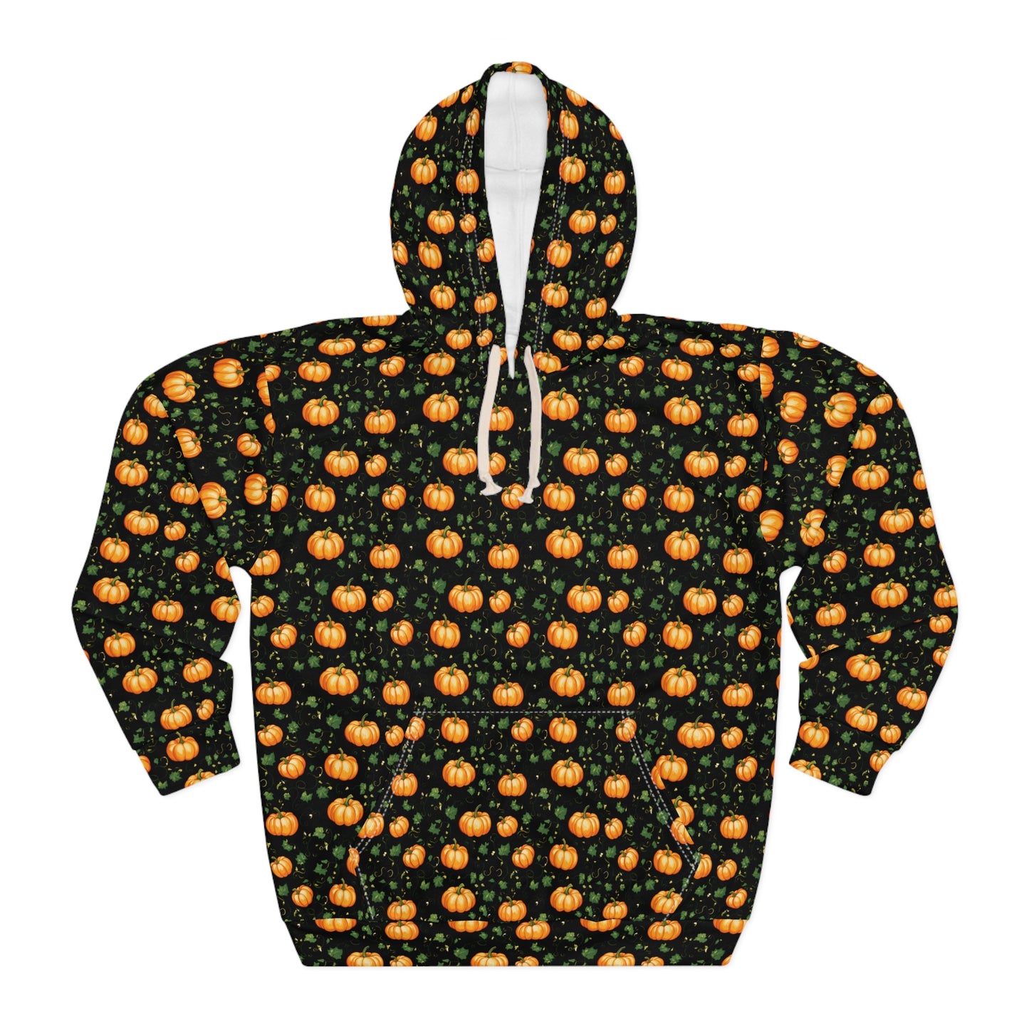 Unisex Pullover Hoodie Fall Pumpkin with Vines