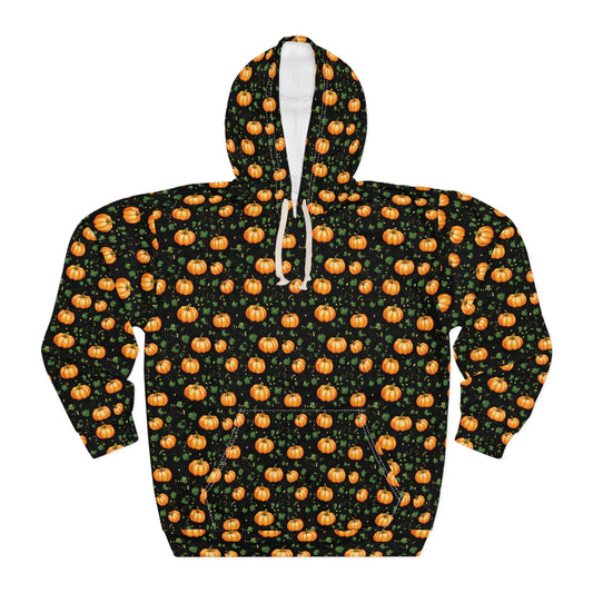 Unisex Pullover Hoodie Fall Pumpkin with Vines