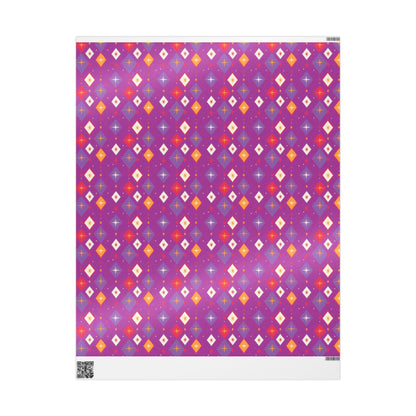 Wrapping Papers Christmas Diamond Stars Pink