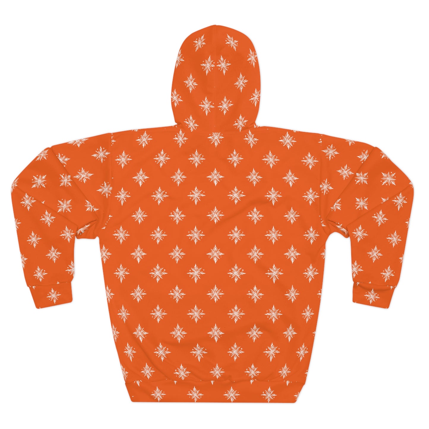 Unisex Pullover Hoodie Geometric Snowflake 002 Orange