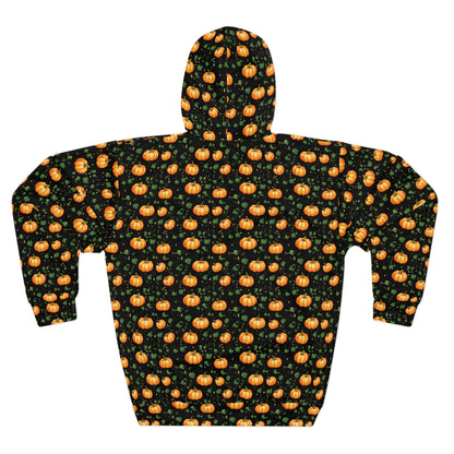 Unisex Pullover Hoodie Fall Pumpkin with Vines