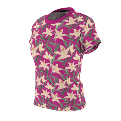 Women's Cut & Sew Tee - Flower Floret Print - Pink