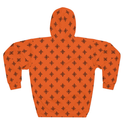 Unisex Pullover Hoodie Geometric Snowflake 001 Orange