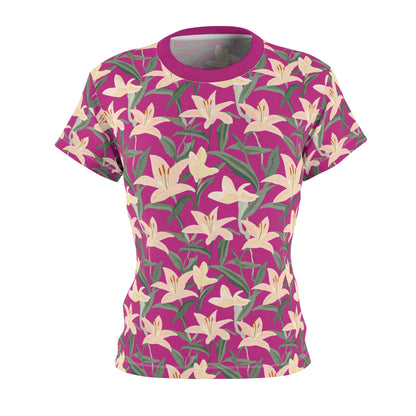 Women's Cut & Sew Tee - Flower Floret Print - Pink