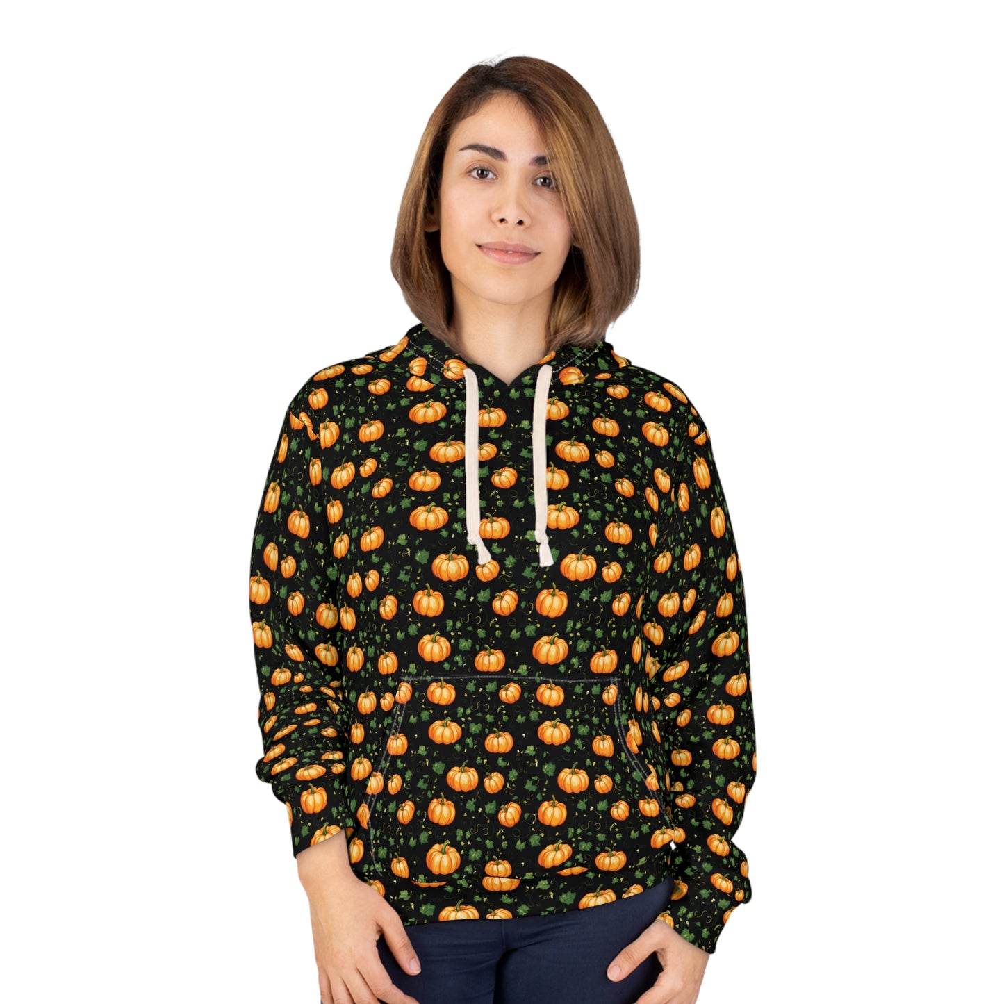 Unisex Pullover Hoodie Fall Pumpkin with Vines