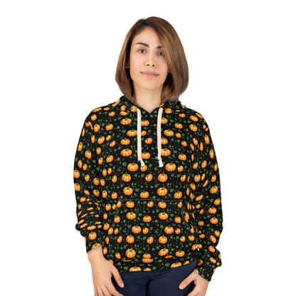 Unisex Pullover Hoodie Fall Pumpkin with Vines