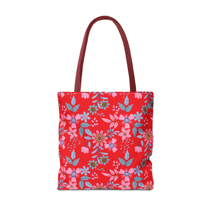 Tote Bag - Floral - Red