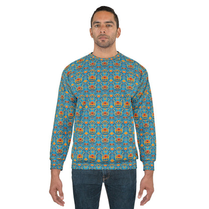 Unisex Sweatshirt Day of the Dead Dia de Los Muertos Sugar Skull Turquoise