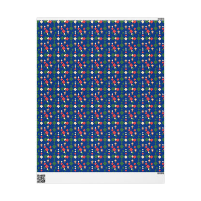 Wrapping Papers Christmas Elves Dance Blue